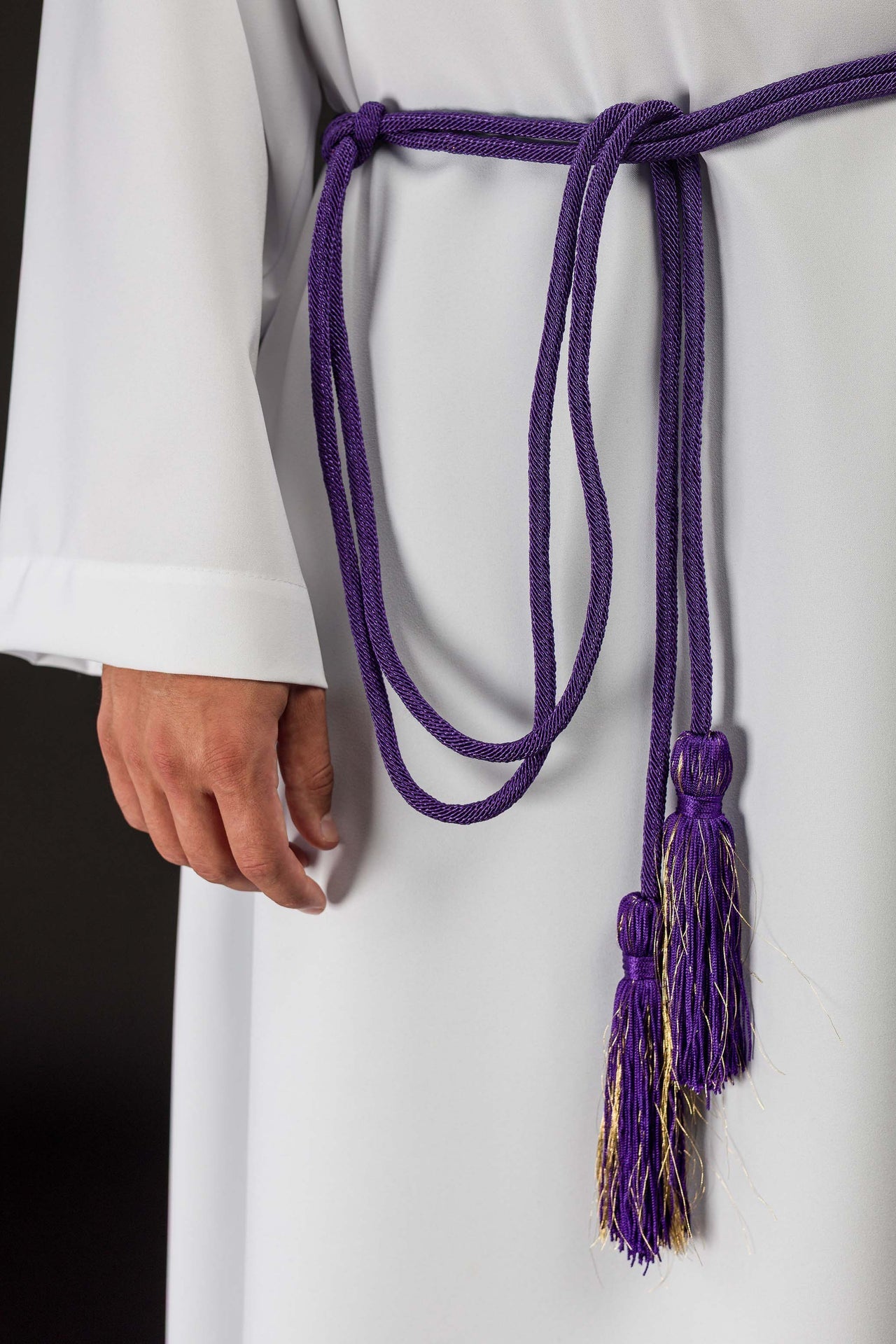 Cíngulo litúrgico morado premium