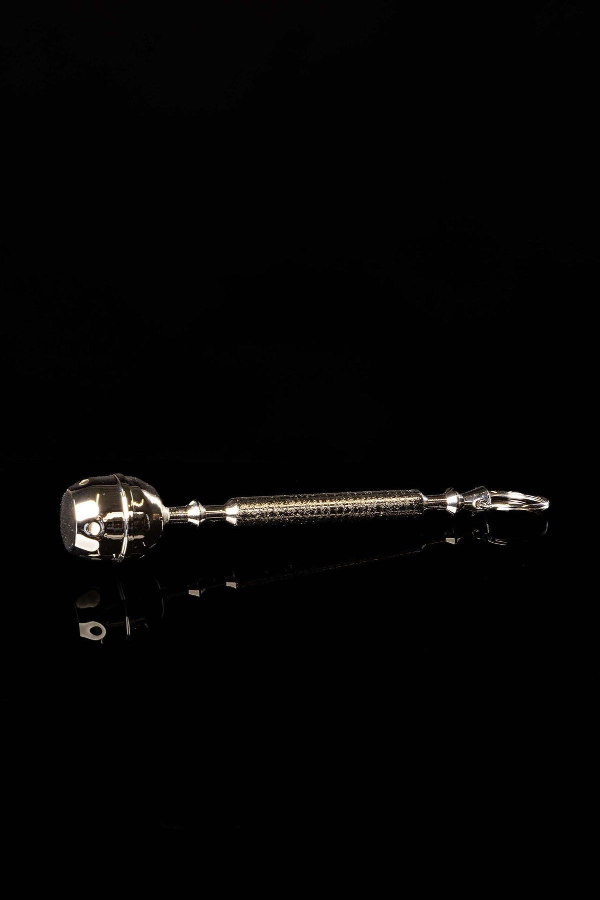 Hisopo litúrgico de metal con cabezal, mango y estuche, 17 cm