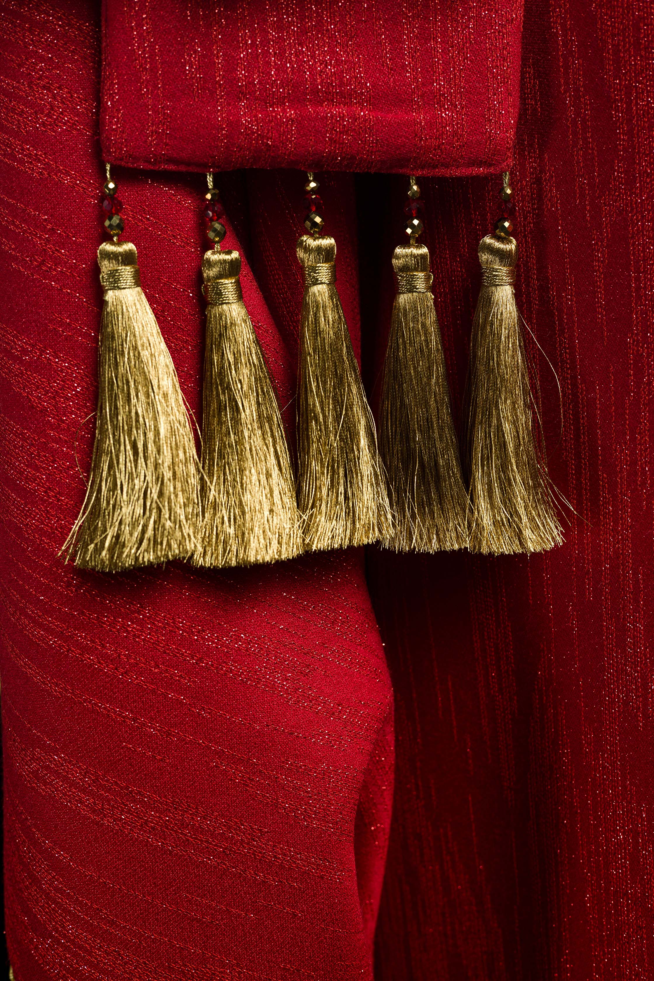 Casulla hecha a mano con piedras naturales Handmade 7015 Rojo