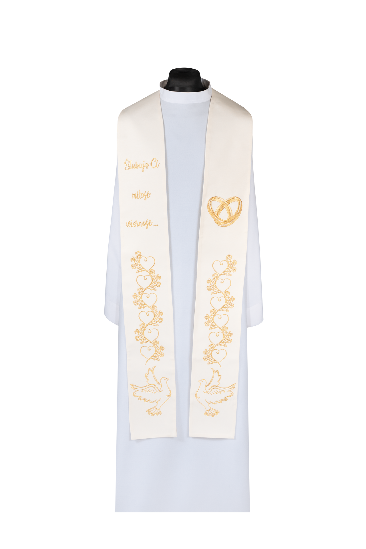 Estola bordada matrimonial color ecru.