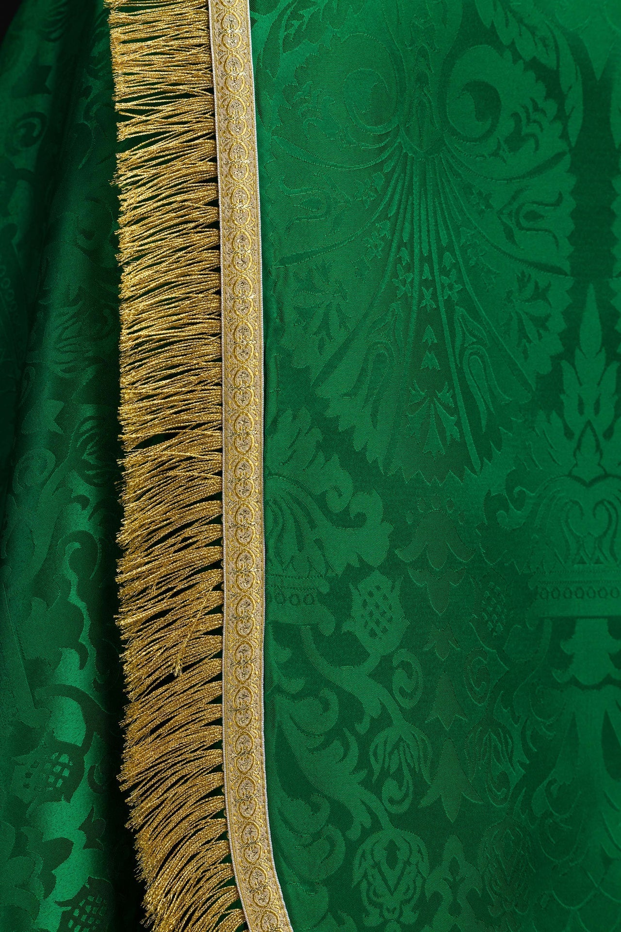 Capa pluvial romana jacquard lisa verde