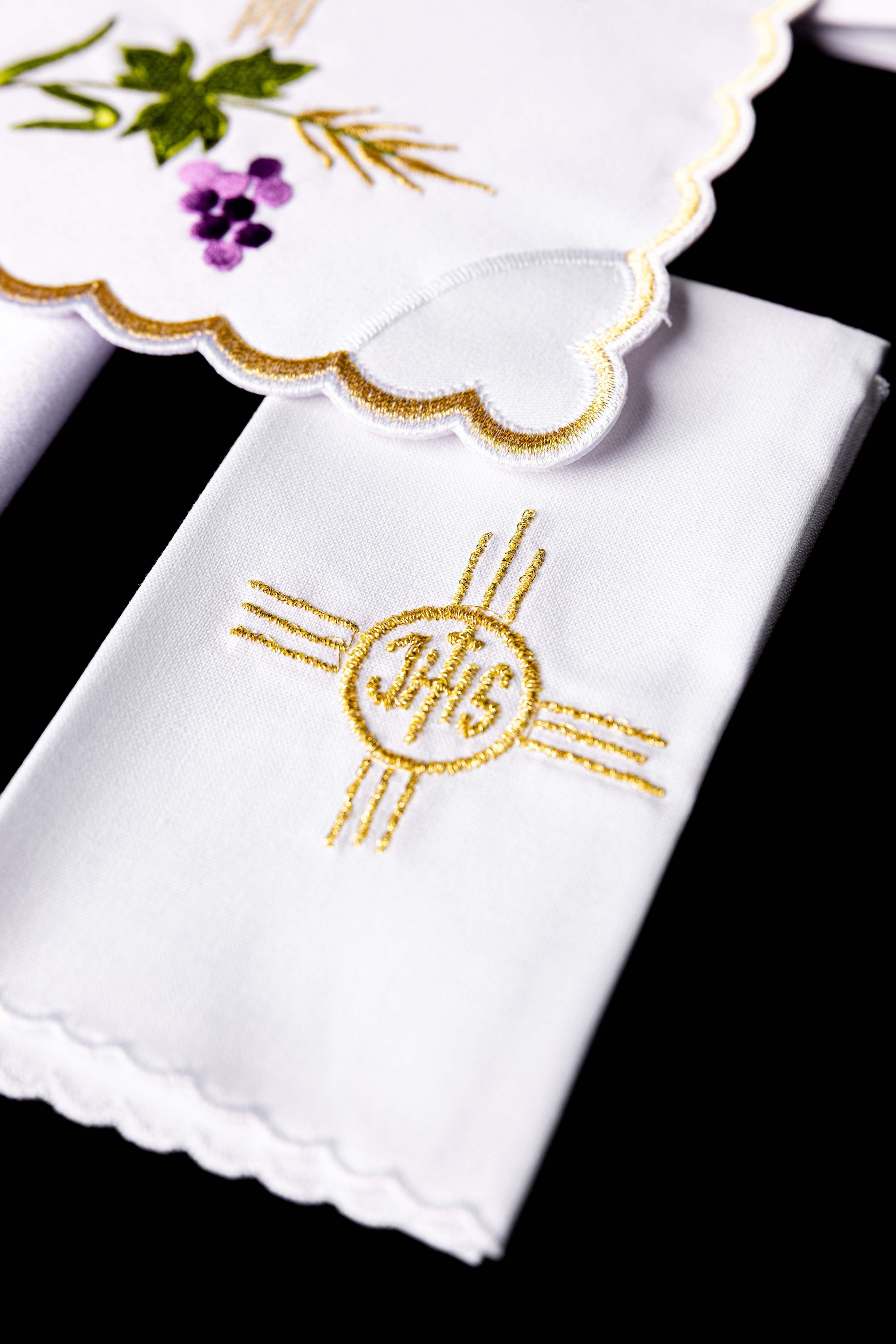 Servicio de altar bordado Cruz e IHS