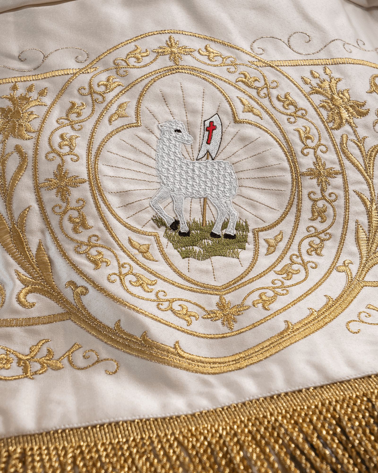 Palio Litúrgico para Corpus Christi, Bordado Ángeles y Cáliz 130 x 160