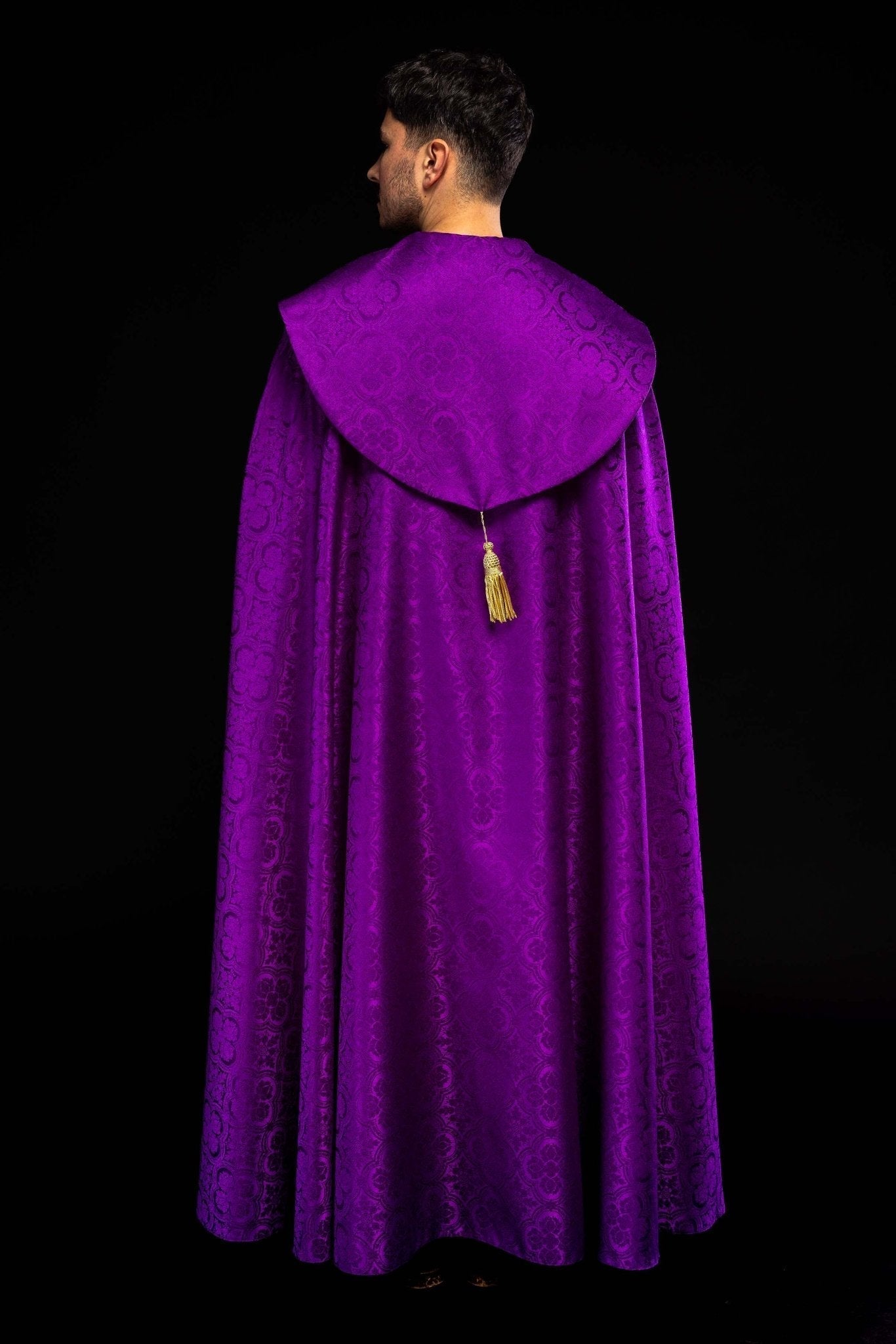 Capa pluvial litúrgica jacquard violeta