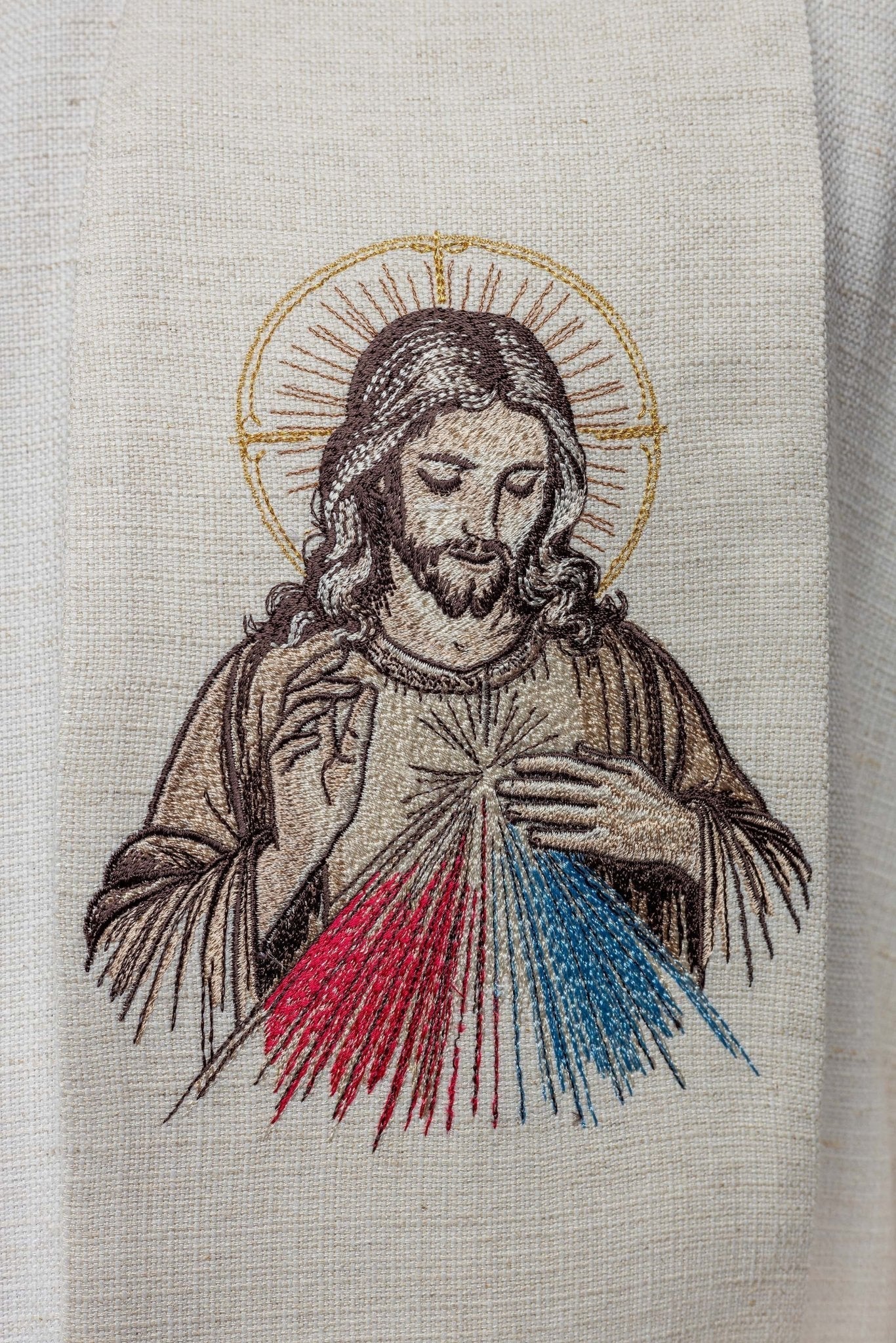 Estola bordada con la imagen de Jesús Misericordioso