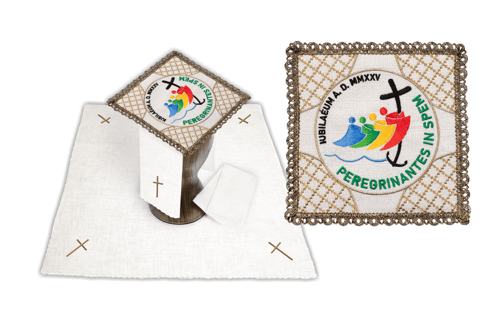 Juego de Lienzos para el Cáliz con el logotipo del JUBILEO ROMA 2025