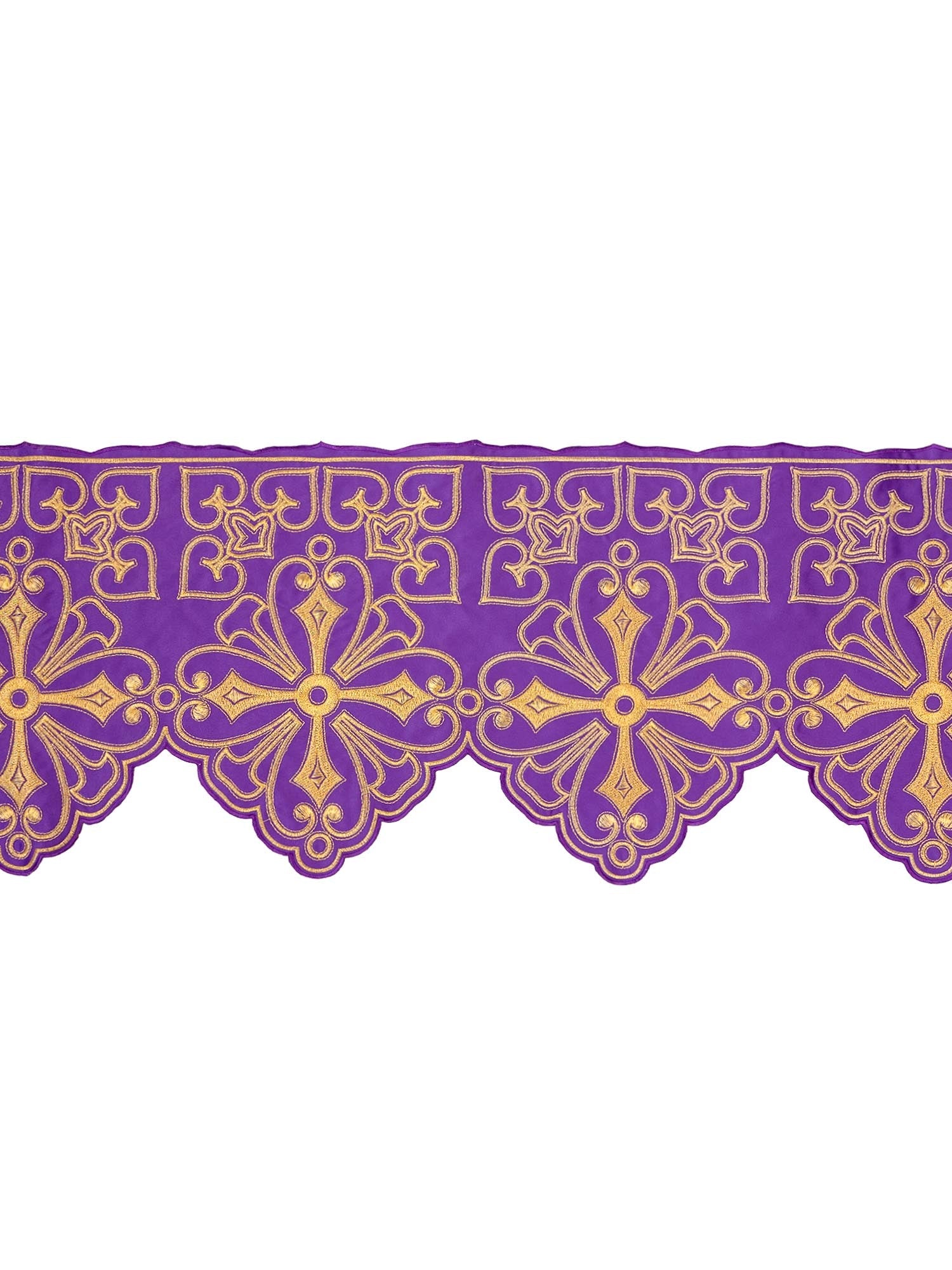 Puntilla de altar con bordado Rosetón - morado