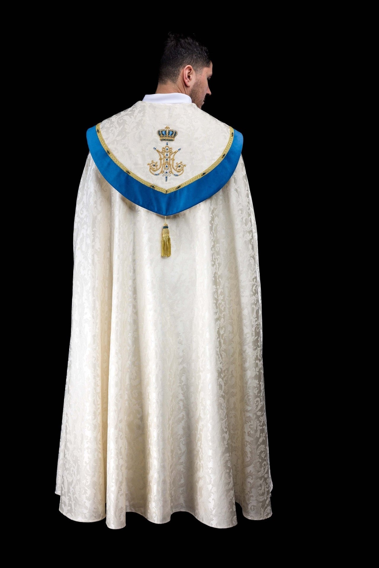 Ręcznie wykonana kapa maryjna z naturalnymi kamieniami Handmade 3006