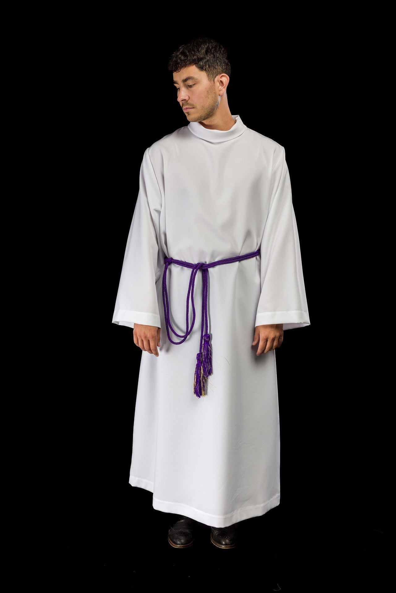 Cíngulo litúrgico morado premium