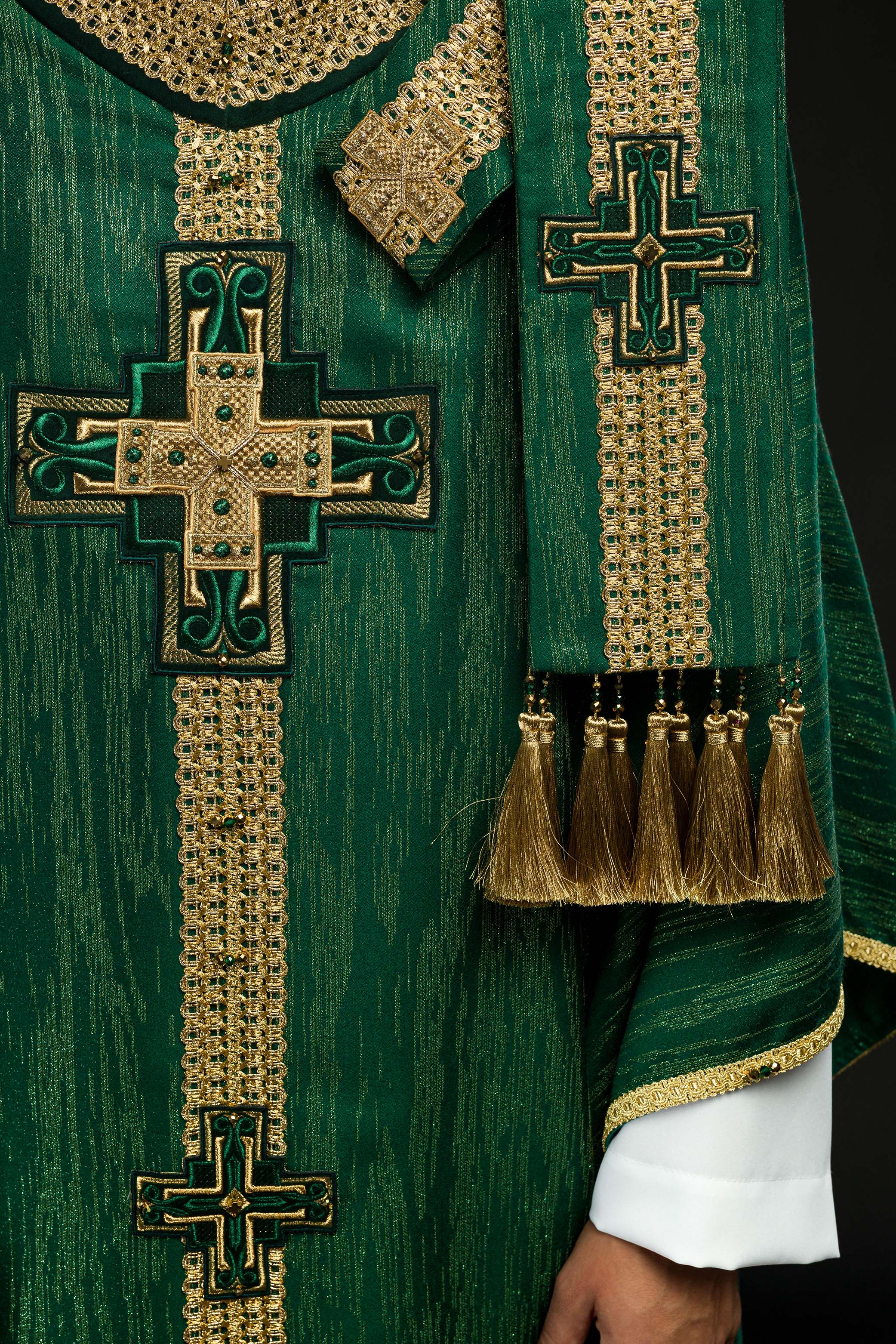 Casulla hecha a mano con piedras naturales Handmade 7015 Verde