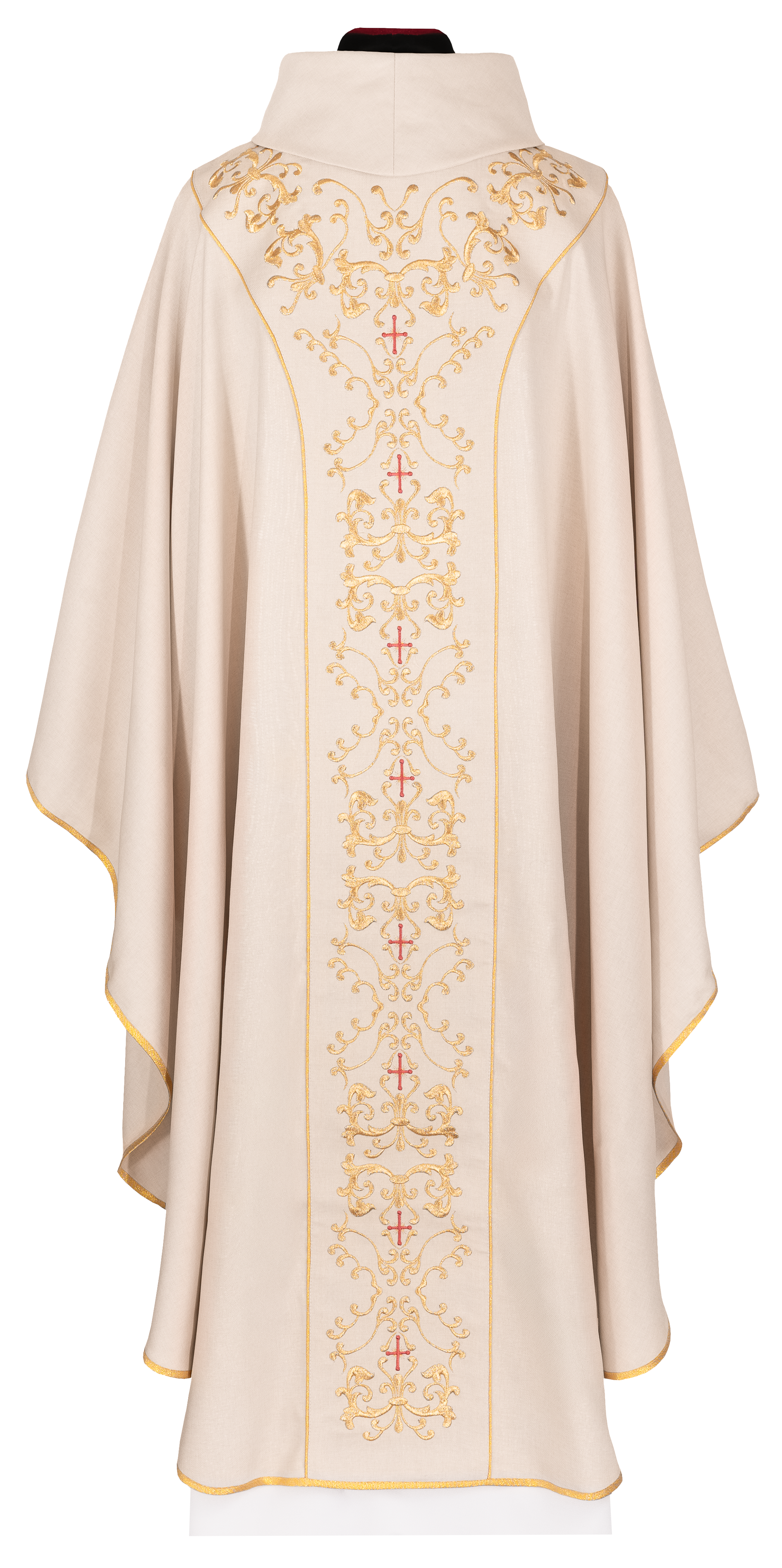 Casulla color crudo bordada con la imagen de Jesús Misericordioso