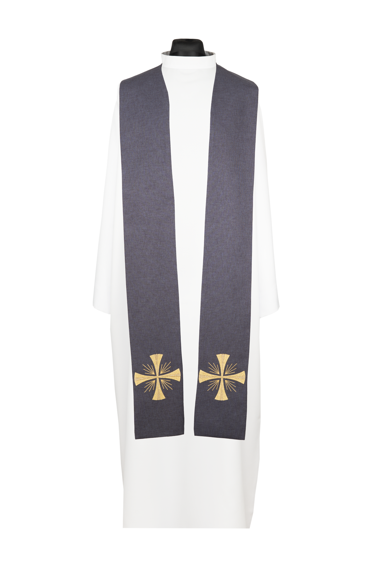Estola sacerdotal bordada con cruz violeta