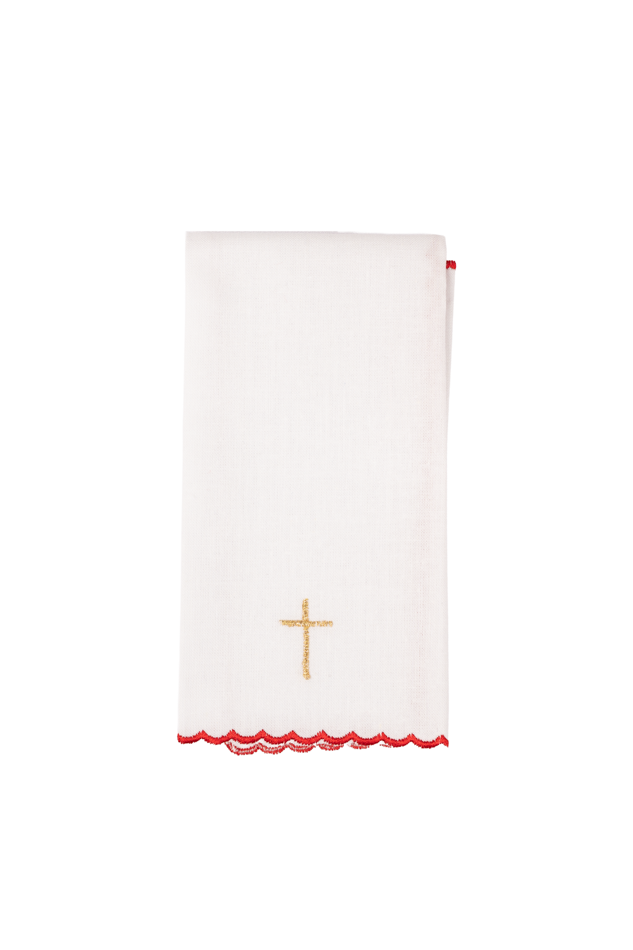 Servicio de altar bordado con motivo de cruz rojo