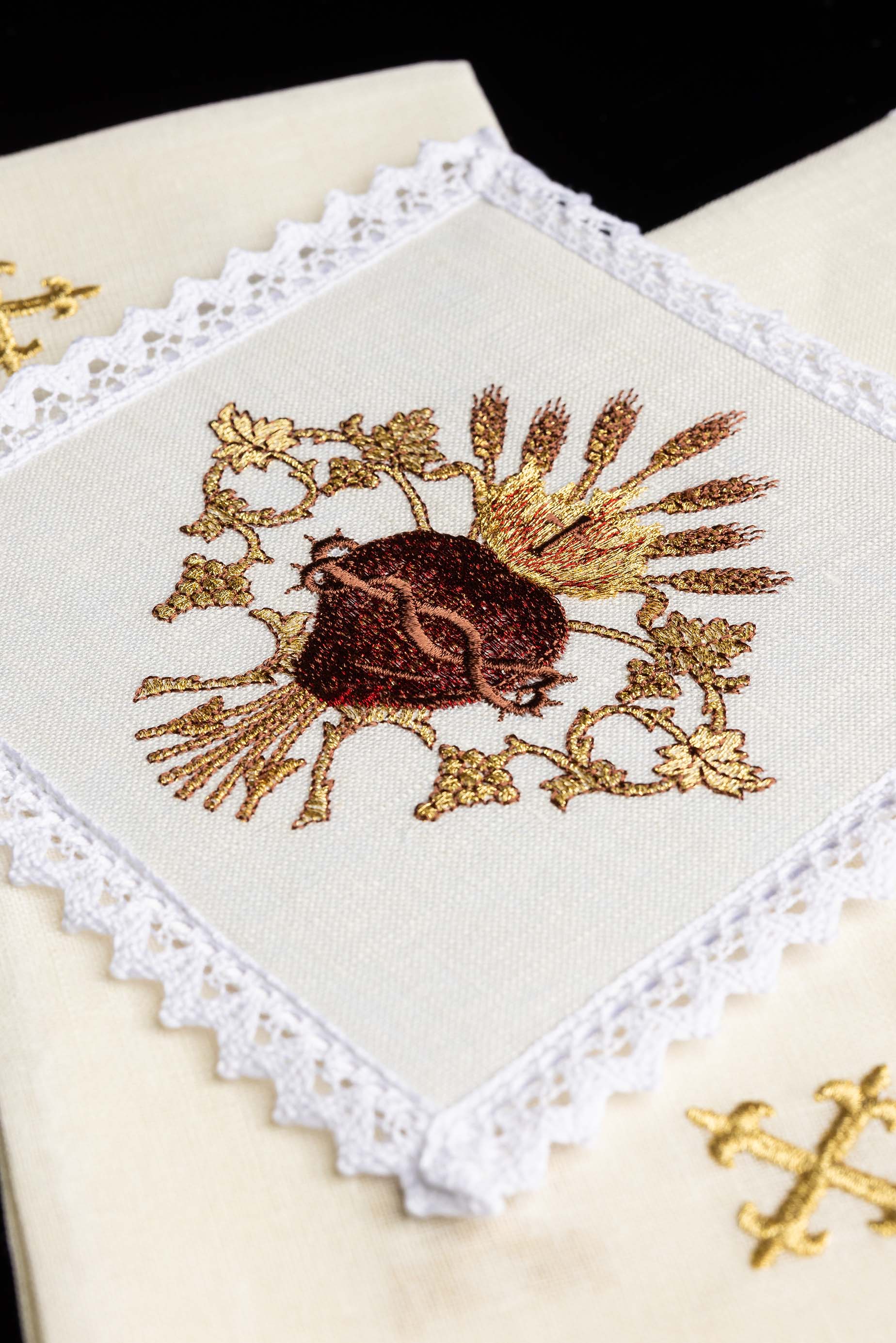 Servicio de altar lino con bordado Cáliz