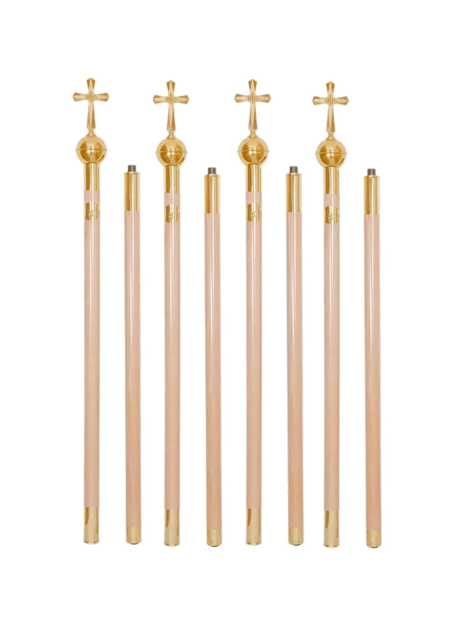 Juego de 4 Varas de madera para Palio Procesional 220 cm