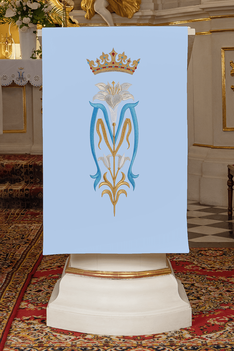 Azul cubre ambon bordado Mariano - azul