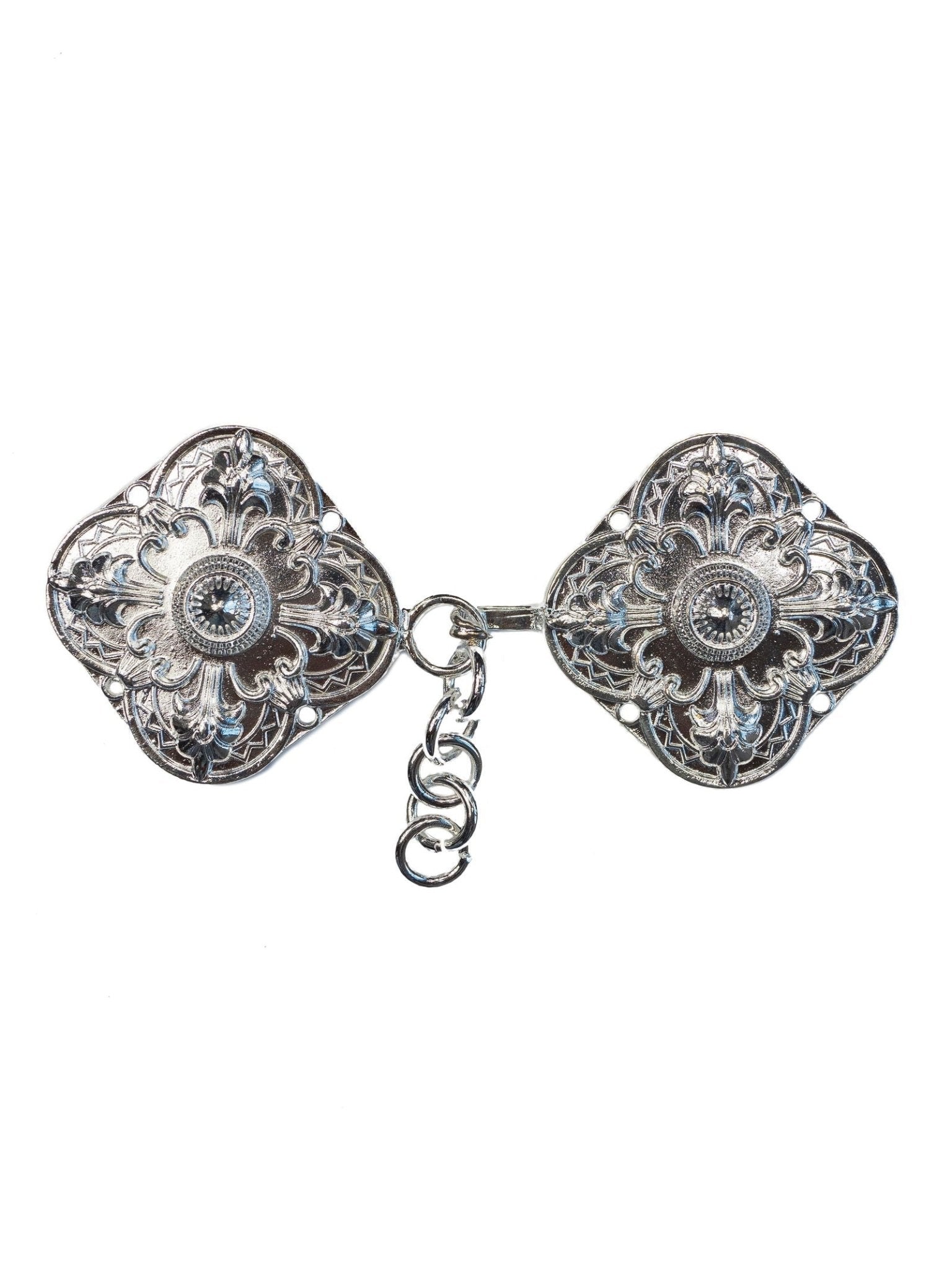 Broche plata clásica para capa y velo