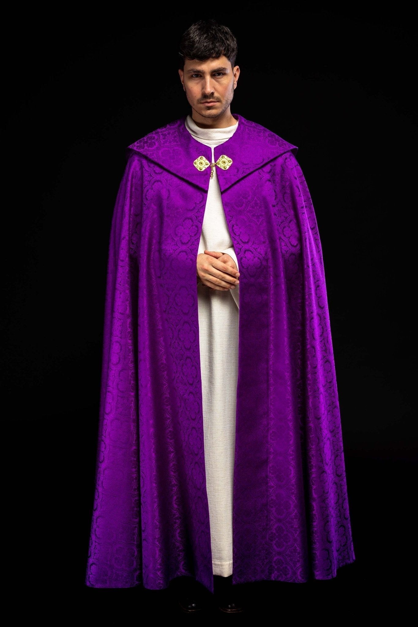 Capa pluvial litúrgica jacquard violeta