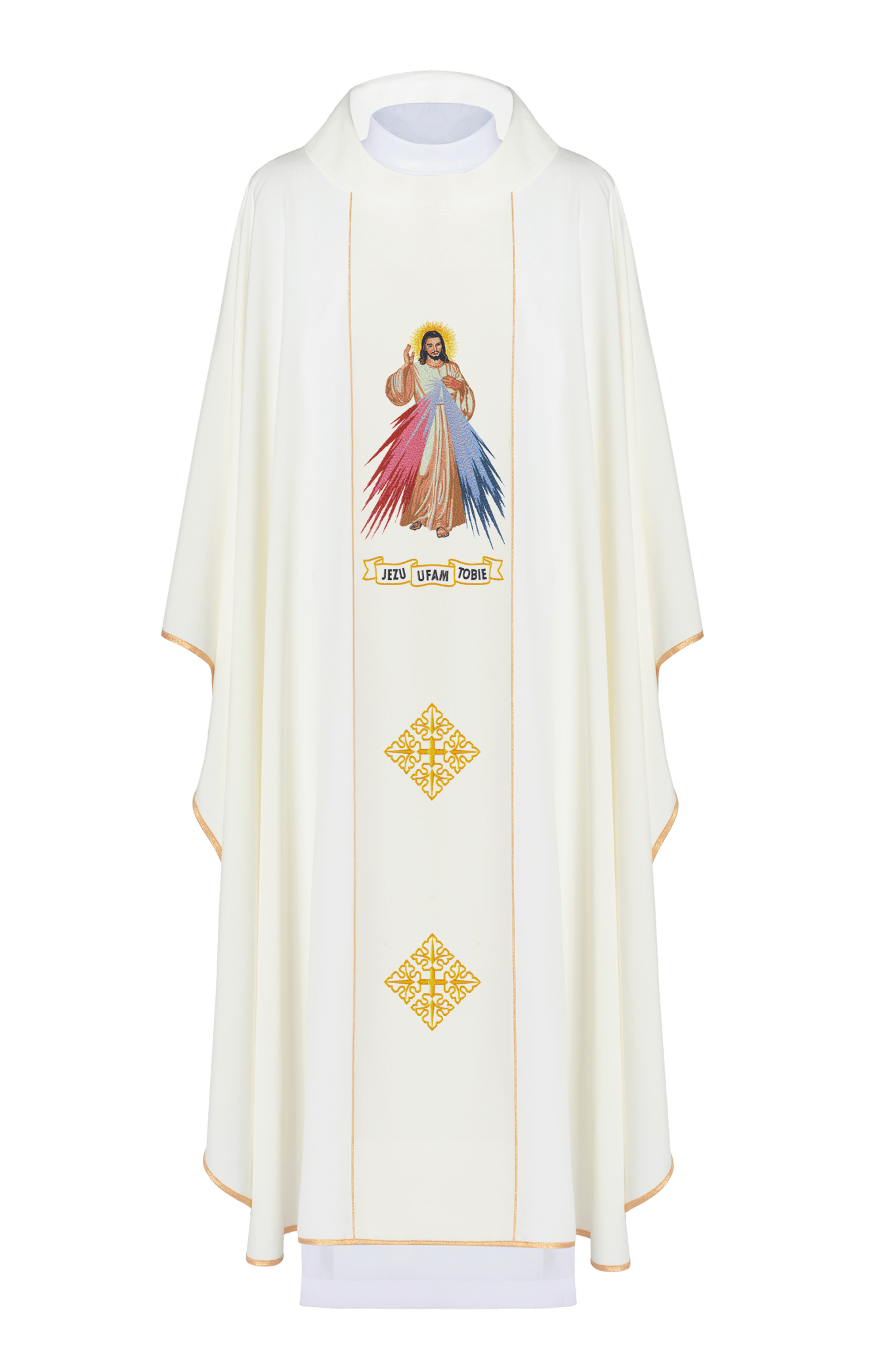 Casulla marfil con bordado Jesús misericordioso