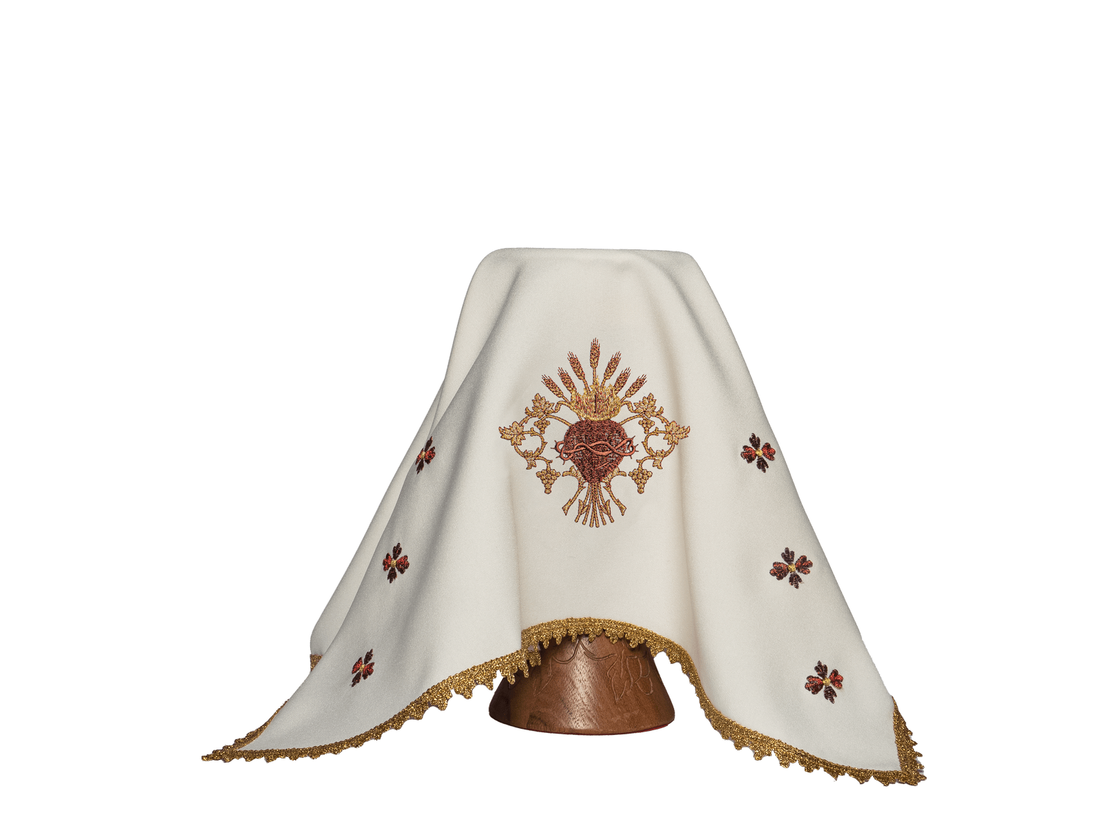 Cubre cáliz marfil con bordado Corazón de Jesús