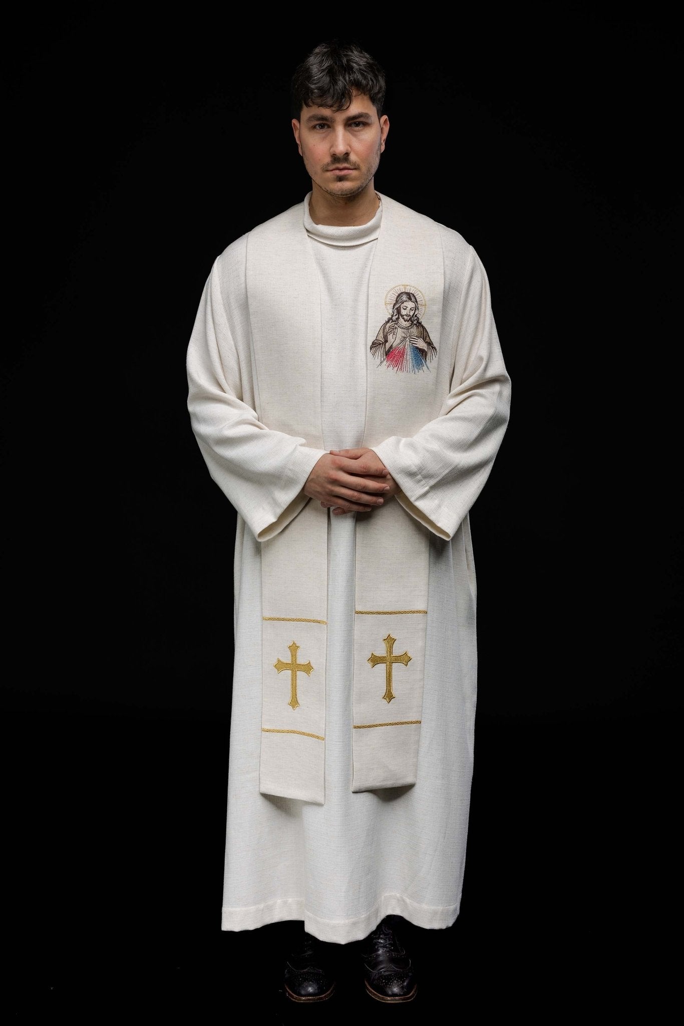 Estola bordada con la imagen de Jesús Misericordioso