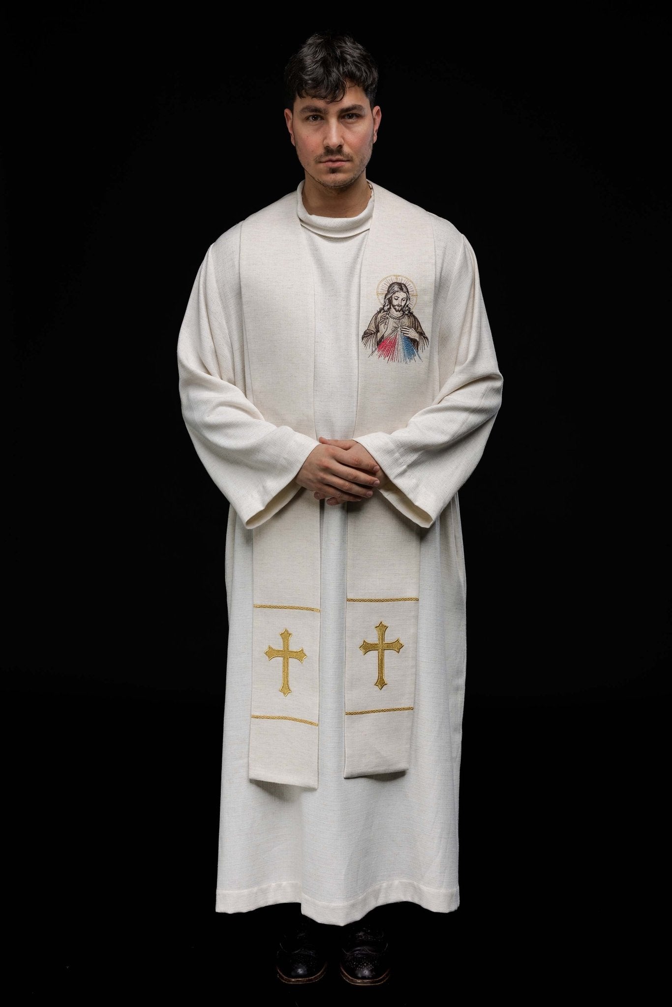 Estola bordada con la imagen de Jesús Misericordioso