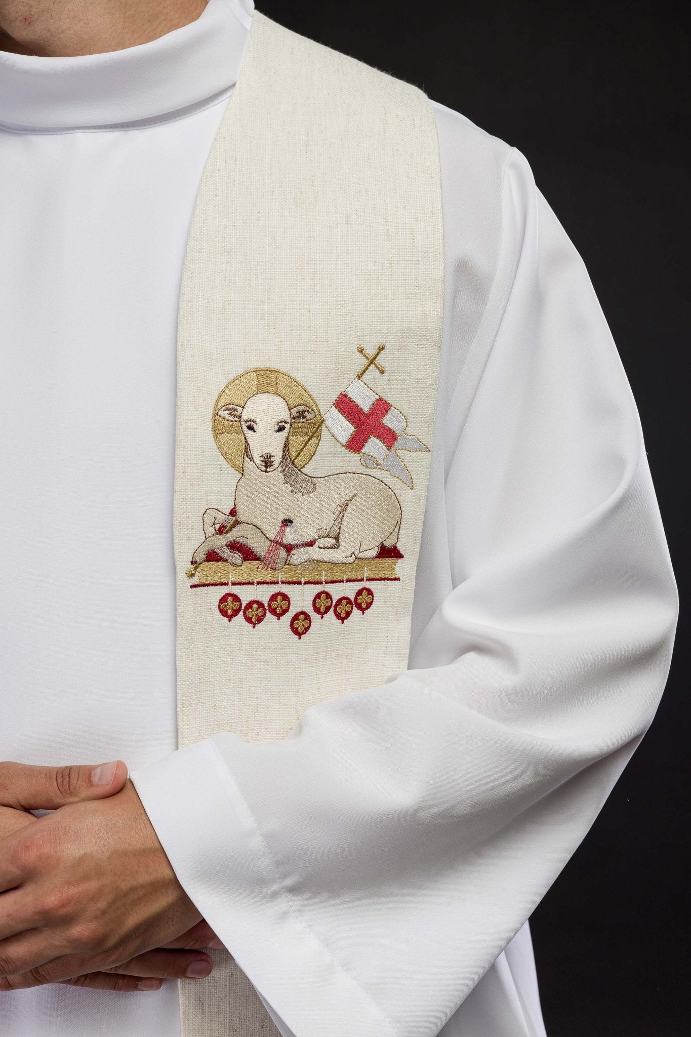 Estola de Pascua con Cordero de Dios bordado