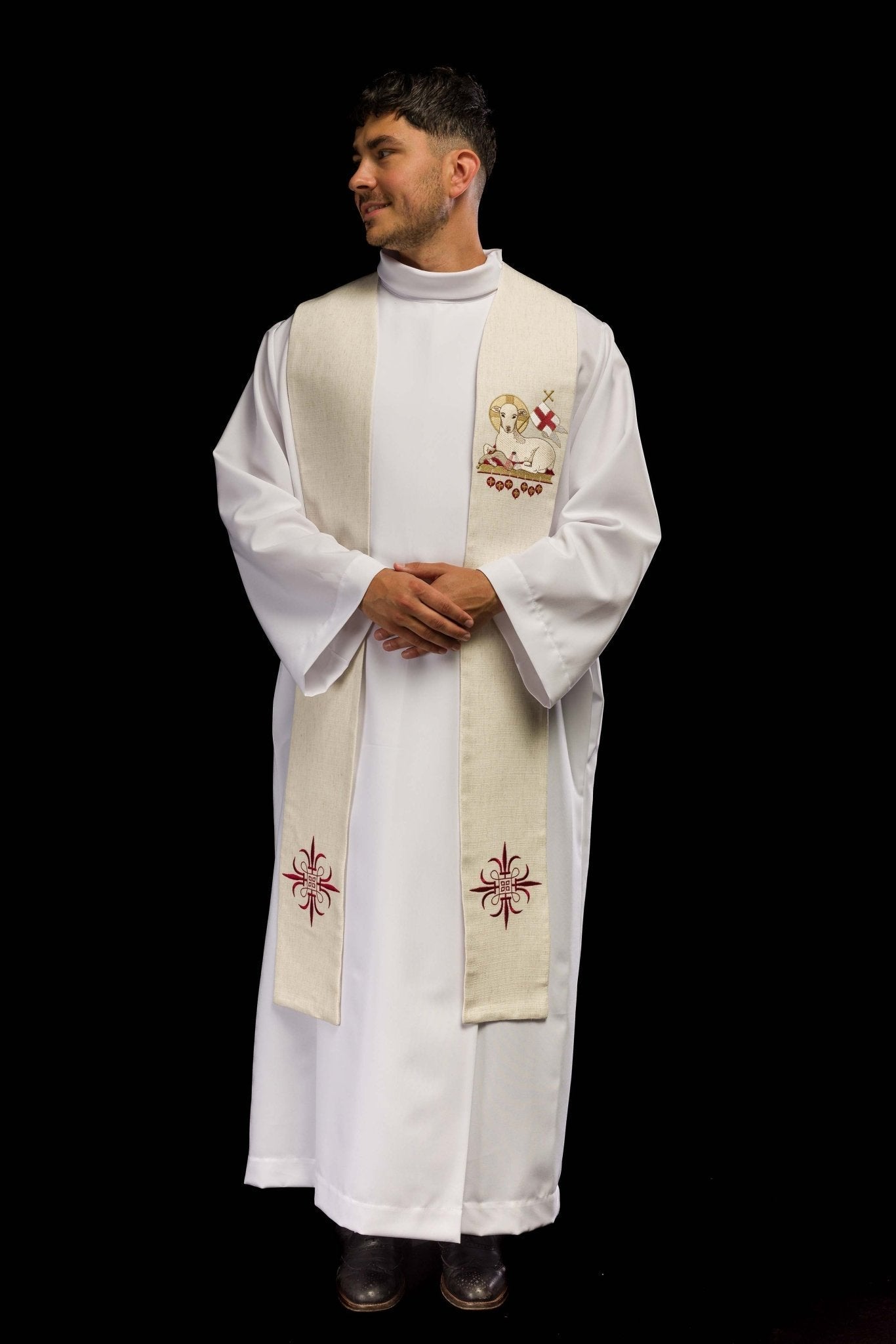 Estola de Pascua con Cordero de Dios bordado