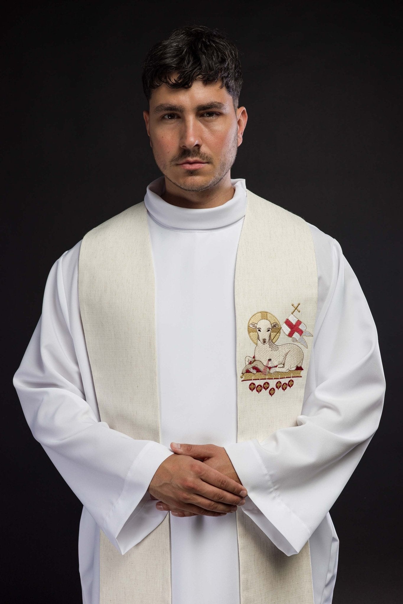 Estola de Pascua con Cordero de Dios bordado