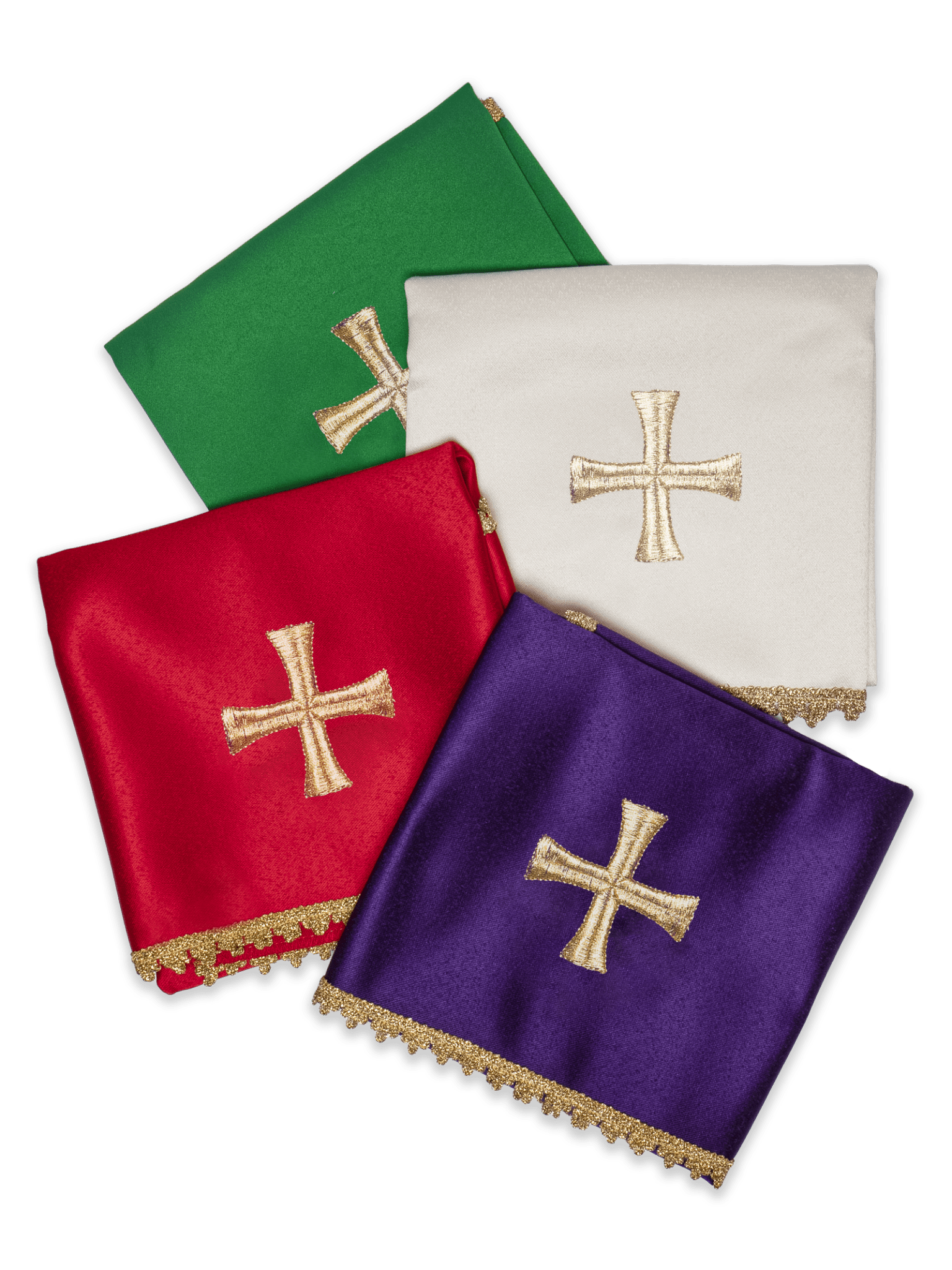 Juego 4 piezas cubre cáliz con bordado Cruz - cuatro colores