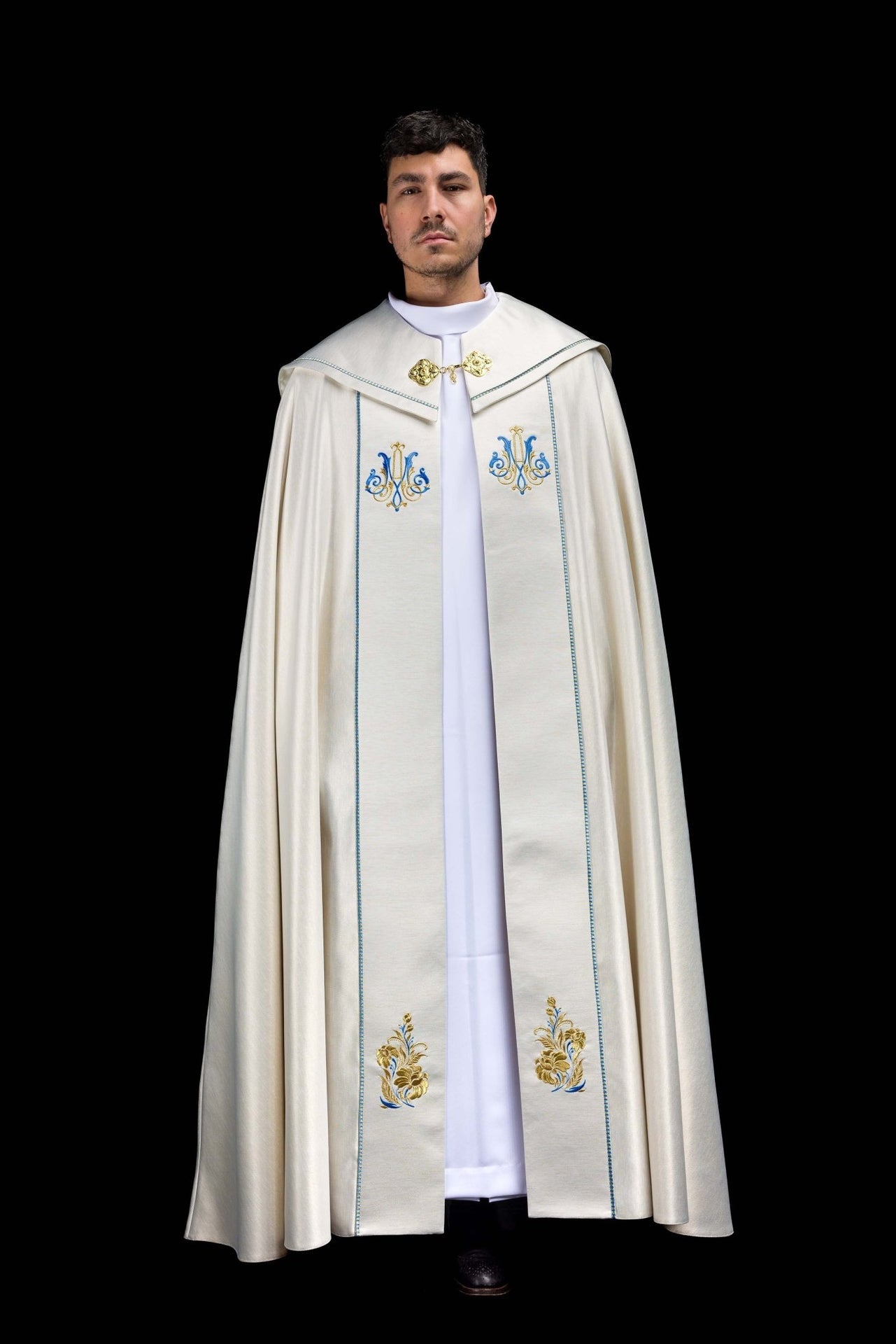 Kapa haftowana Maryjna Ecru