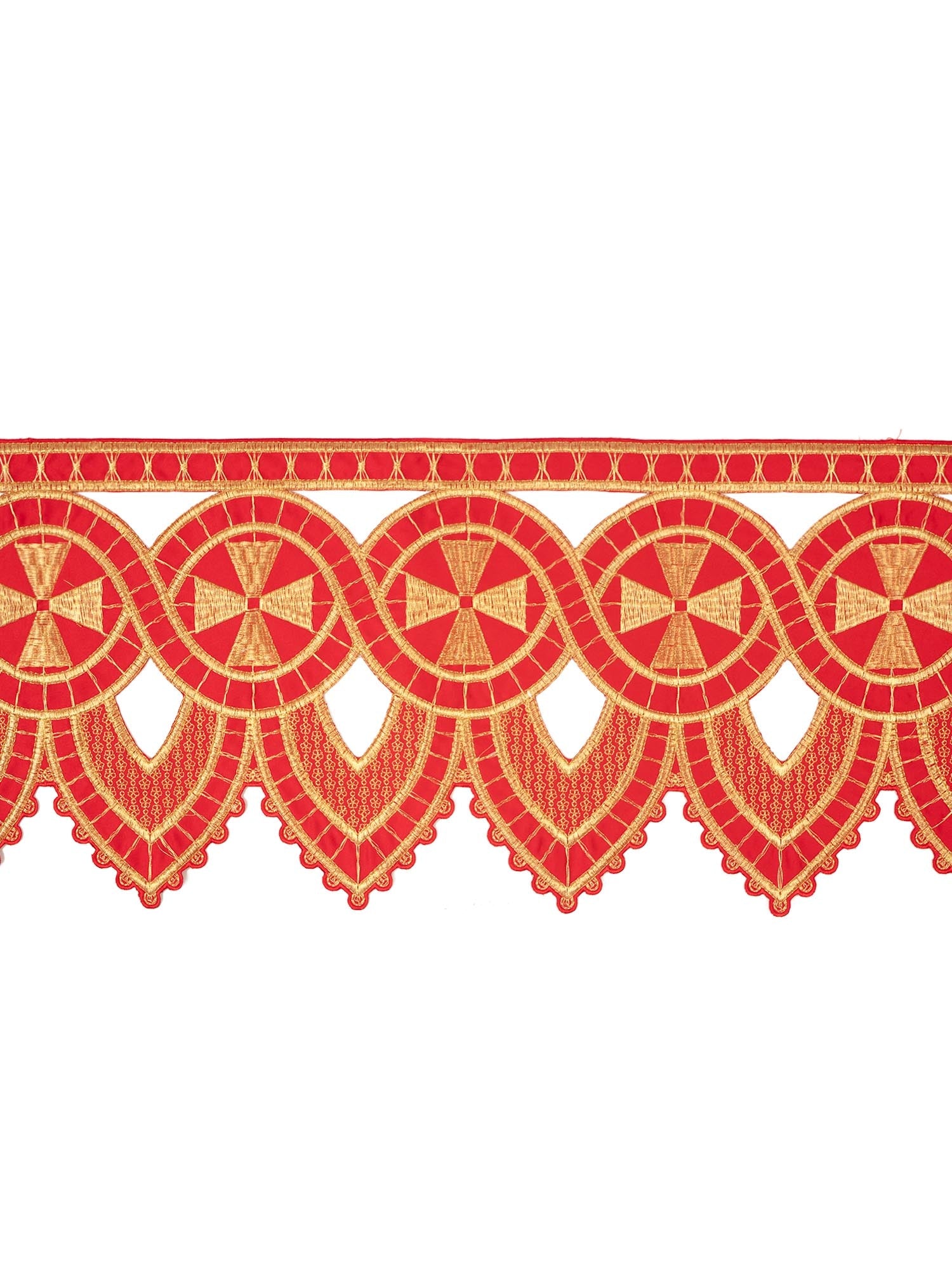 Puntilla de altar con bordado Cruz - rojo