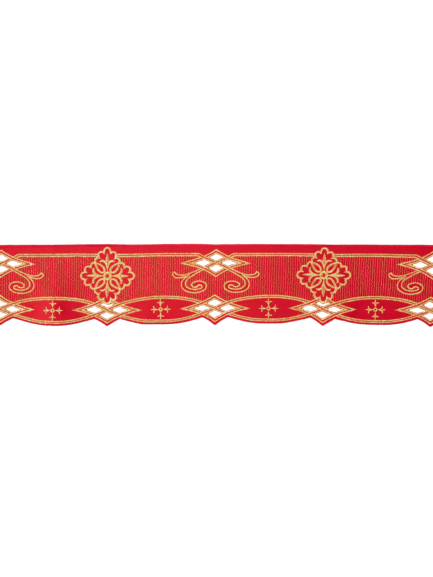 Puntilla de altar con bordado Rosetón - rojo