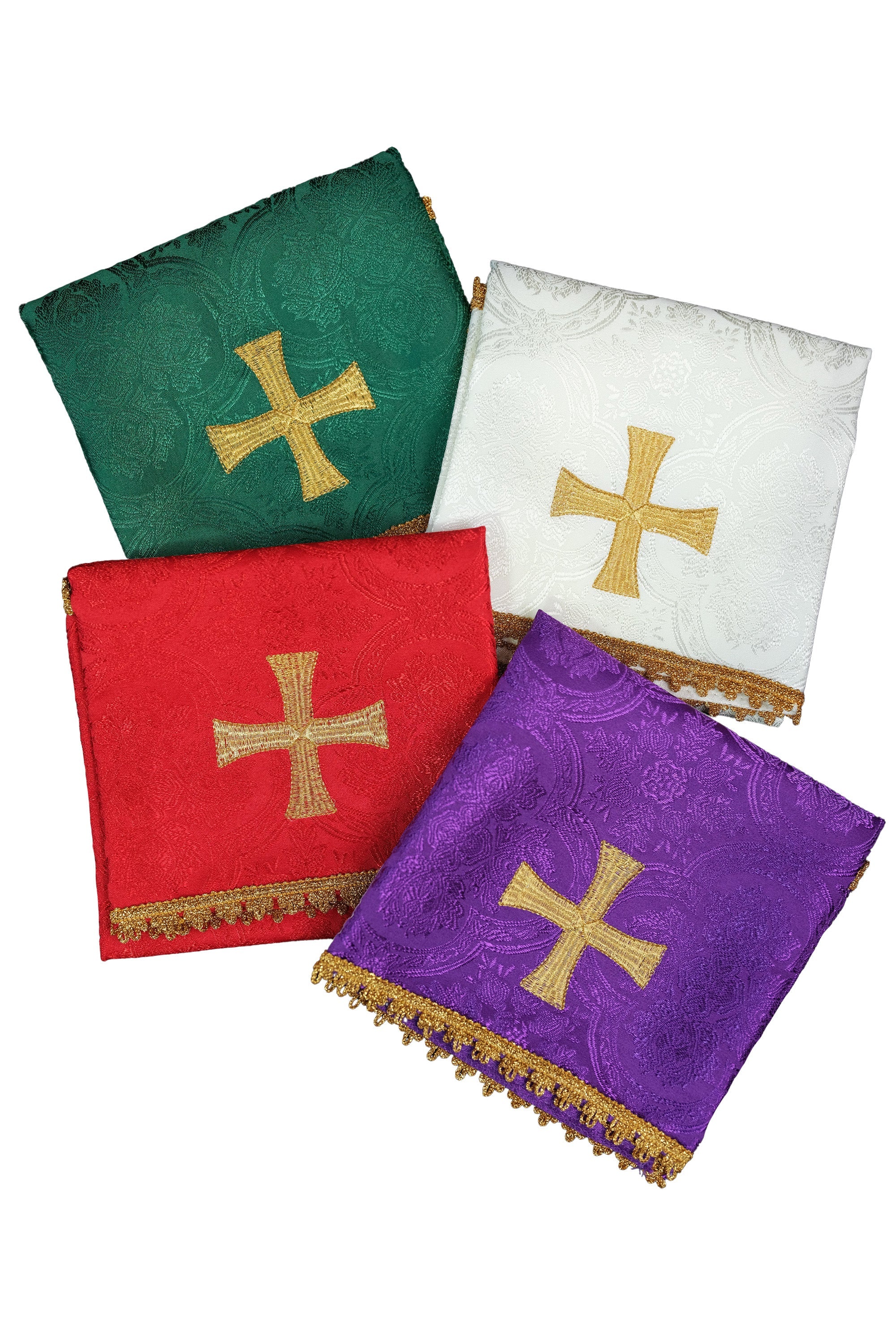 Conjunto de velos jacquard para cáliz en cuatro colores litúrgicos